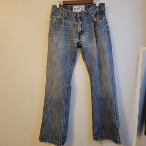 Country-boy Grunge 233 Low Boot Denizen Men's Jeans Worn Distressed Washed,32×32